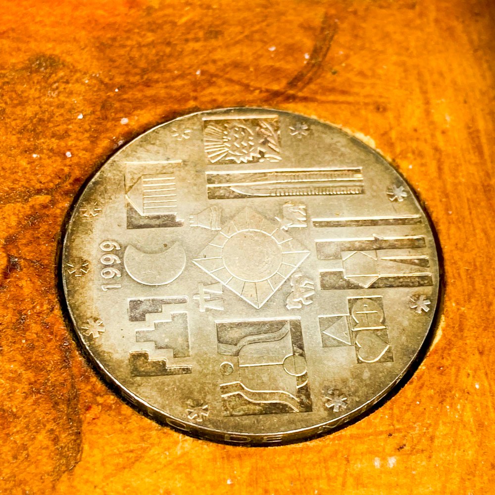 Monedas de plata escudo Mercosur en caja de madera - imagen 3