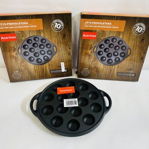 Dos Provoloneras Acerinox JT15-PROVOLETERA de Hierro Fundido, 22cm - imagen 2