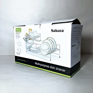 Escurridor de Platos Sakura Cromado con Bandeja y Caja Original - imagen 2