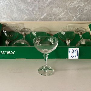 Juego de 6 Copas de Cristal "JOILY" Made in Czechoslovakia - imagen 2