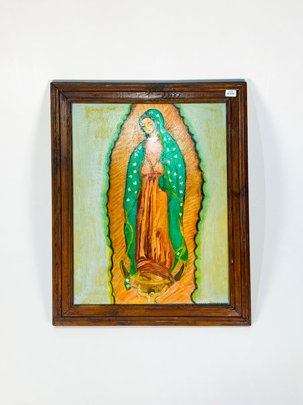 Cuadro Óleo "Virgen de Guadalupe" Firmado Nilda Poppolo - imagen 1