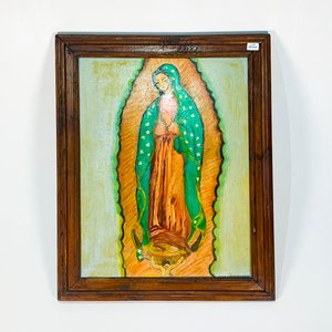 Lote siguiente: Cuadro Óleo "Virgen de Guadalupe" Firmado Nilda Poppolo
