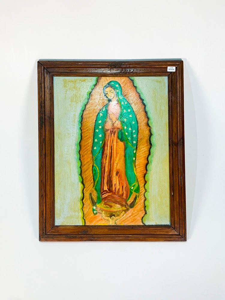 Cuadro Óleo "Virgen de Guadalupe" Firmado Nilda Poppolo