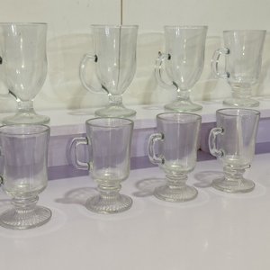 Set de 20 Piezas de Vidrio: 10 Tazas Altas para Café y 5 Tazas de Té con Platitos - imagen 3