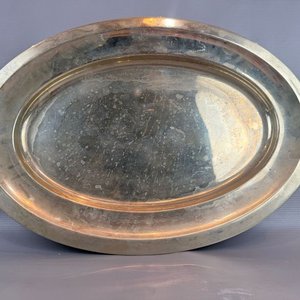 Par de Bandejas Ovaladas Christofle Bañadas en Plata - imagen 1