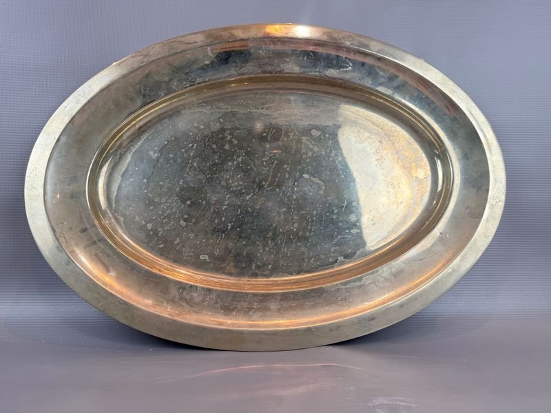 Par de Bandejas Ovaladas Christofle Bañadas en Plata