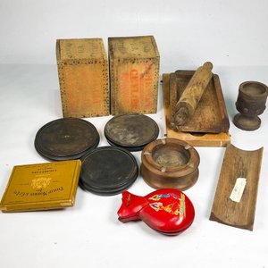 Lote de Objetos de Madera y Otros Elementos Vintage - imagen 1
