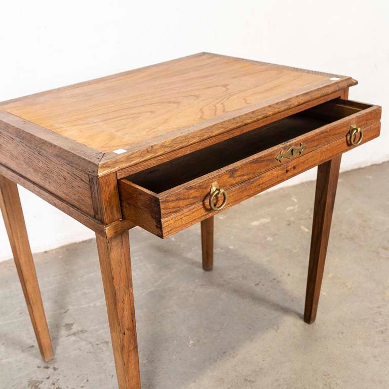 Mesa escritorio en roble con cajón - imagen 2