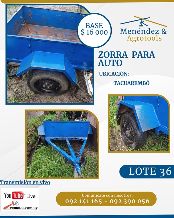 Zorra Azul para Auto con Enganche