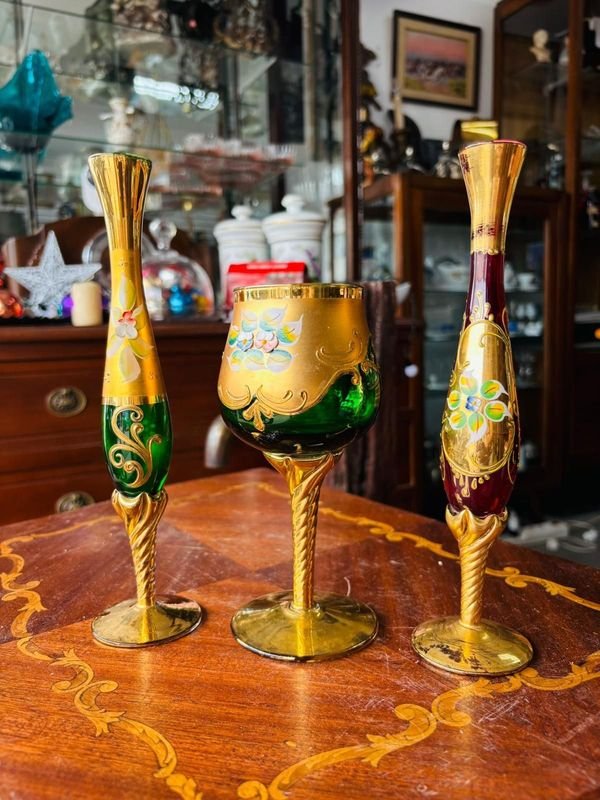 Tres piezas cristal veneciano sanas para decoración - imagen 7