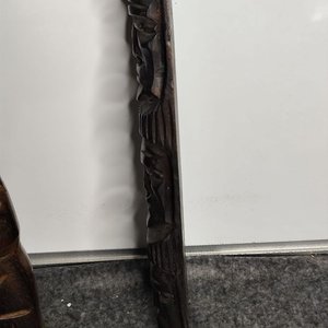Lote de 3 piezas de madera tallada: cucharón y figuras tribales - imagen 7