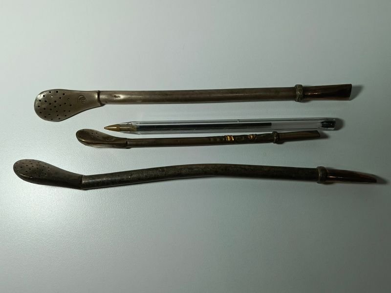 Tres antiguas bombillas en plata y oro - imagen 4