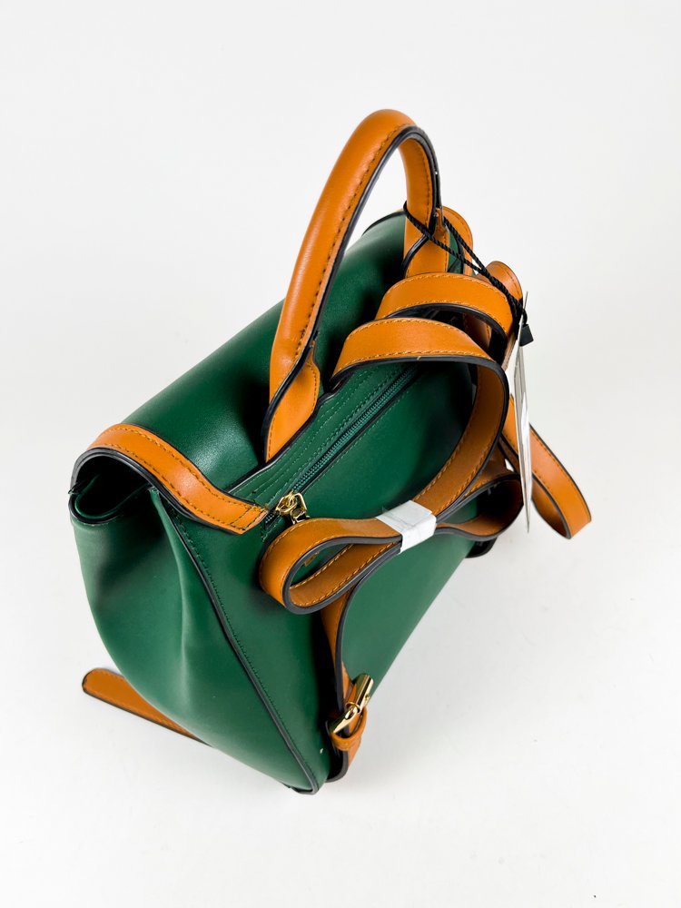 Mochila-Cartera para Dama Zenit, color Verde con detalles en marron - imagen 2