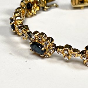 Pulsera de Plata 925 con Baño de Oro y Zafiros - imagen 4