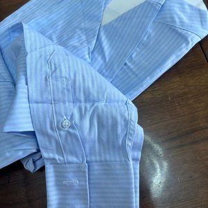 Camisa Celeste Rayada B. Cantoni Talle 37/38 Nueva - imagen 3