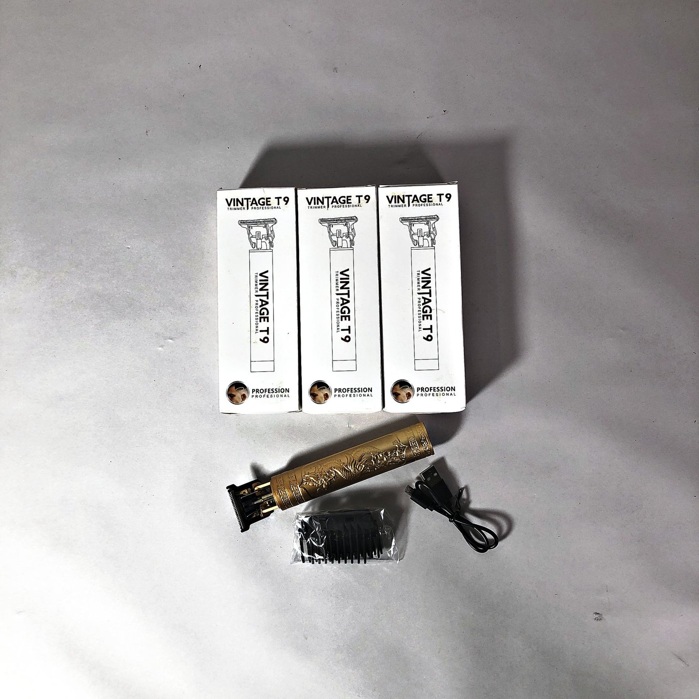 Tres Patilleras Vintage T9 Profesionales con Cable USB