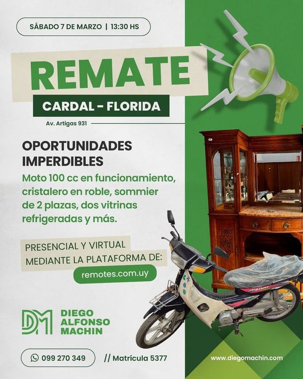 Motocicleta para Remate en Uruguay