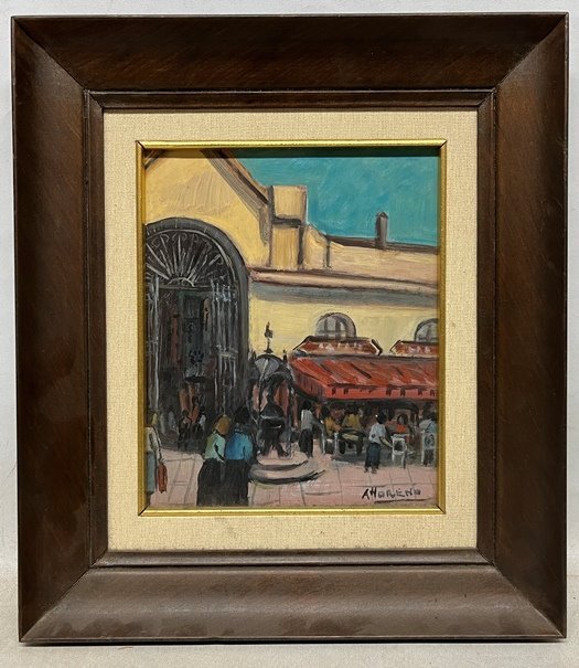 Lote anterior: Pintura de Aida Moreno 'Mercado del puerto' en fibra