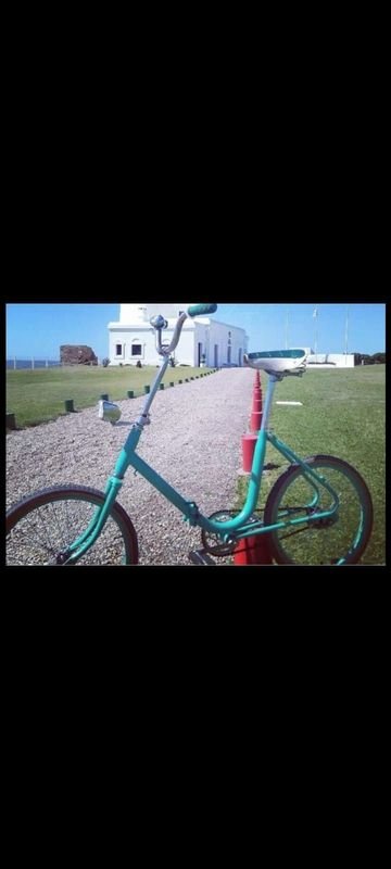 Bicicleta Antigua Plegable Restaurada Color Turquesa
