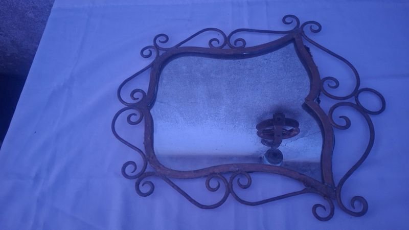Espejo Antiguo con Marco de Hierro - imagen 2