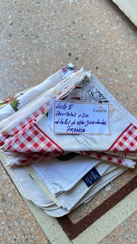 Lote de servilletas antiguos francesas - Colección de toallas y serviettes - imagen 1