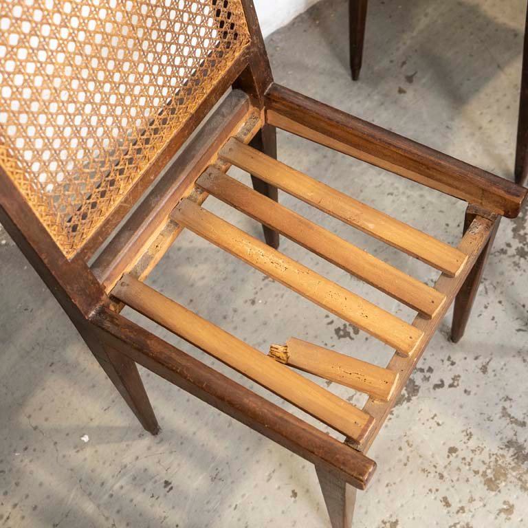 Sillas americanas con respaldo esterillados y asientos desmontables en crochet - imagen 2