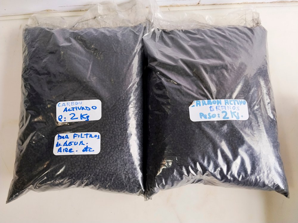 2 Bolsas de Carbón Activado Granulado 2 kg Cada Una