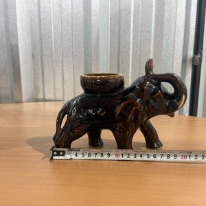 Cenicero Caniche y Florero Elefante de Cerámica Vidriada - imagen 7