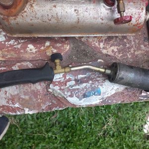 Regulador de Voltaje Nippon America, Soplete y Tanque de Cocina Antigua - imagen 5