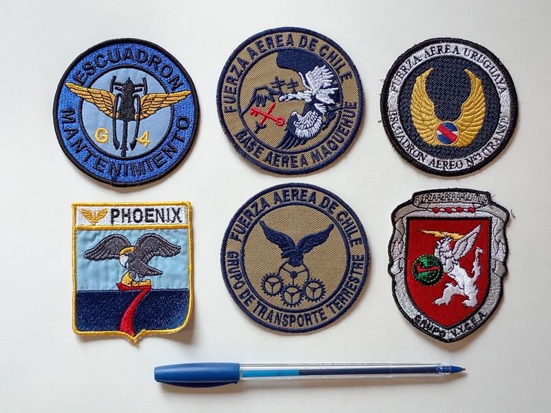 Lote de 6 Parches de Aviación Militar: FAU y Otros Países