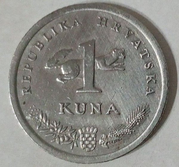 Moneda de 1 Kuna de Croacia - Año 1995 - Diseño de Ruiseñor - imagen 1