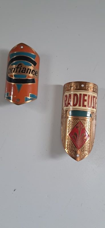 Insignias de Bicicleta "Confiance" y "Radieuse"