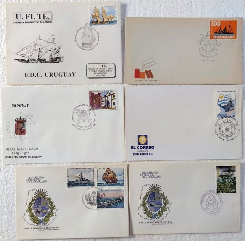 Lote siguiente: Colección de Sobres Primer Día Uruguayanos Relativos a Barcos