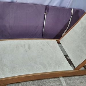 Reposera de Piscina de Madera con Colchoneta Lila - imagen 3