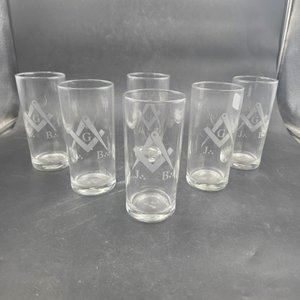 Conjunto de 6 Vasos Masones con Logo Grabado - imagen 3