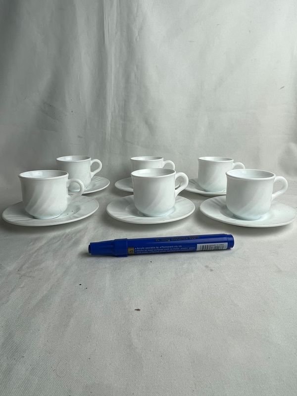 Tazas de café cerámicas blancas con tapa - imagen 5