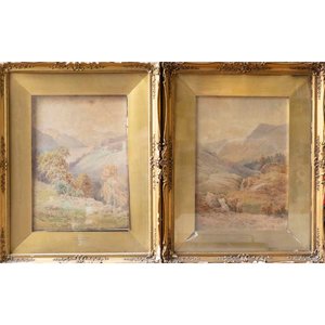 Lote anterior: Dos Acuarelas "Paisajes" de E. H. Marten con Marco Dorado