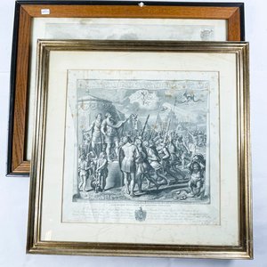 Lote anterior: Dos Grabados Antiguos Enmarcados: Escenas Históricas