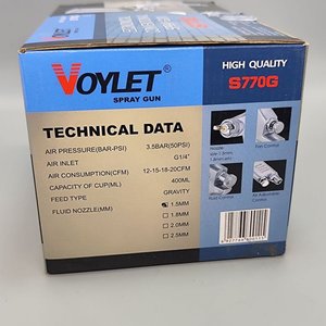 Pistola para Pintar Voylet S770G Aerógrafo Tacho Aluminio - imagen 3