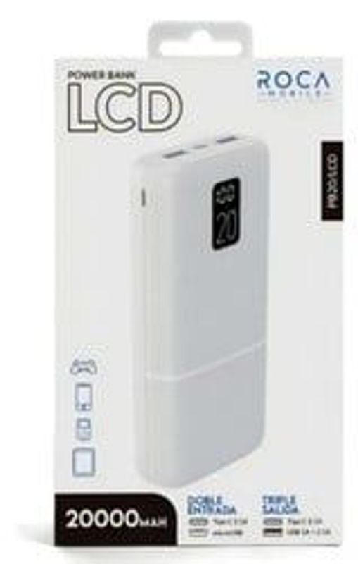 Cargador Portátil Power Bank Roca 20000 Mah Con Lcd 2 Usb - imagen 3