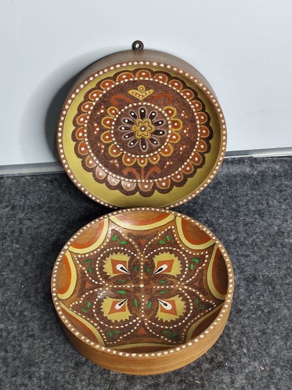 Dos Cuadros Decorativos de Madera con Diseño Mandala