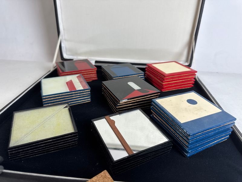 Varios juegos de posavasos vintage en vidrio y corcho - imagen 5