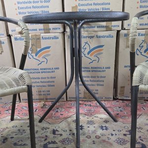 Juego de Jardín o Balcón: Mesa Redonda Vidrio y 2 Sillones Ratán Sintético - imagen 6
