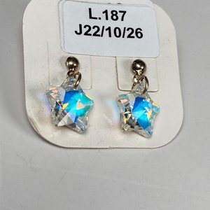 Par de Caravanas de Plata con Cristales Facetados - imagen 2
