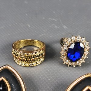 Juego de Joyas: Dije y Caravanas Diseño Gota, Anillos Talla 19 y 20 - imagen 5