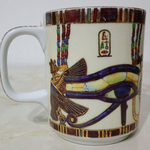 Taza de Porcelana Estilo Antiguo Egipto Fathi Mahmoud FM Limoges - imagen 4