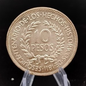 Moneda Uruguaya de Plata $10 "Gaucho" 1961 - 12.5g - imagen 2