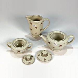 Jarra, Tetera y Azucarero de Porcelana Bavaria con Decoración Floral - imagen 5