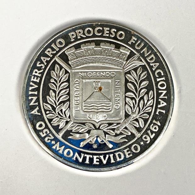 Moneda Conmemorativa Plata 250 Años Montevideo 1976