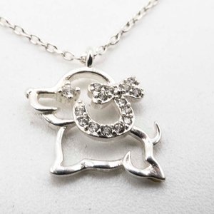 Cadena Fina de Plata con Dije de Perrito y Piedras - imagen 2